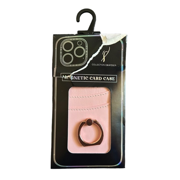 Collection Eighteen Magnetic Card Holder with Phone Case in Pink - Picture 1 of 9